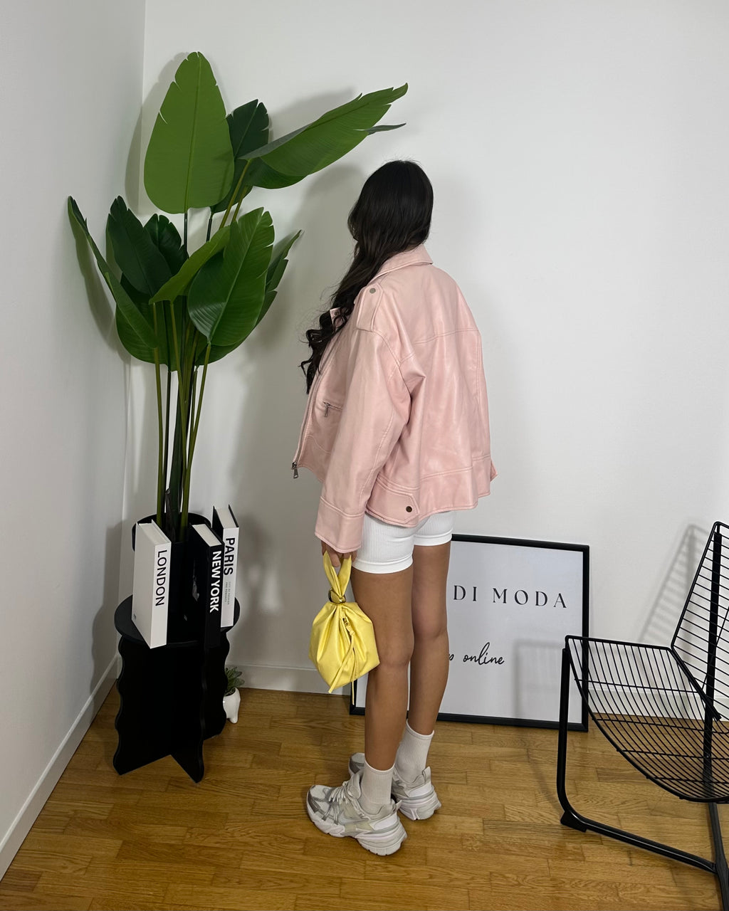 Giacca Chiodo Oversize Pink