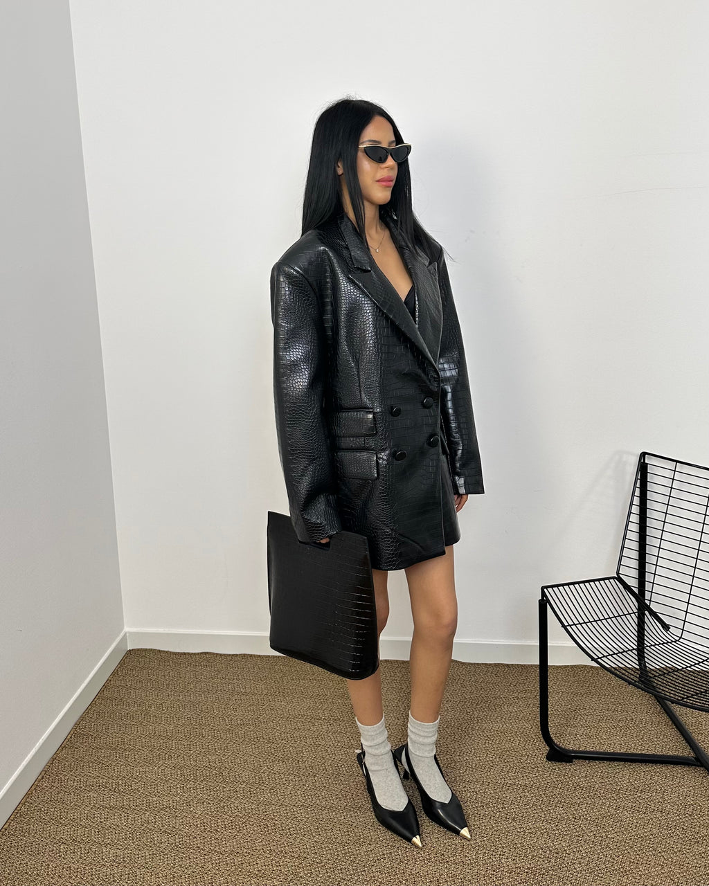 Blazer Over Leather by Lumina