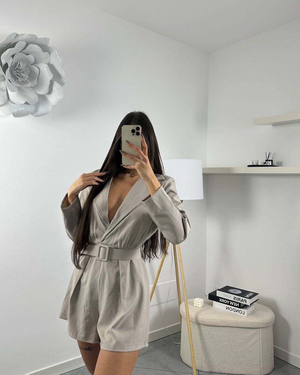 Jumpsuit Lonie Black/ Beige/ Grey