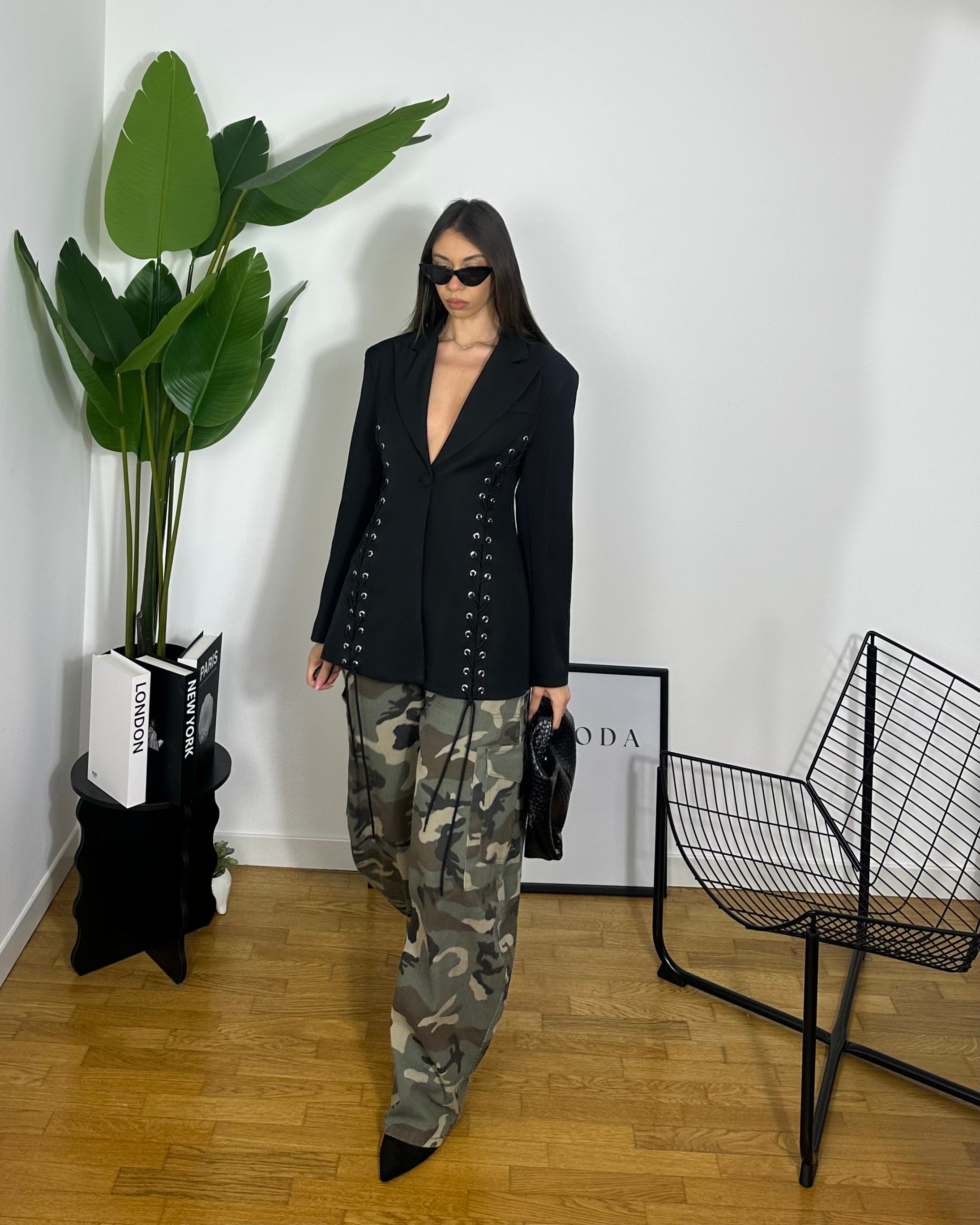 Blazer sfiancato stringhe