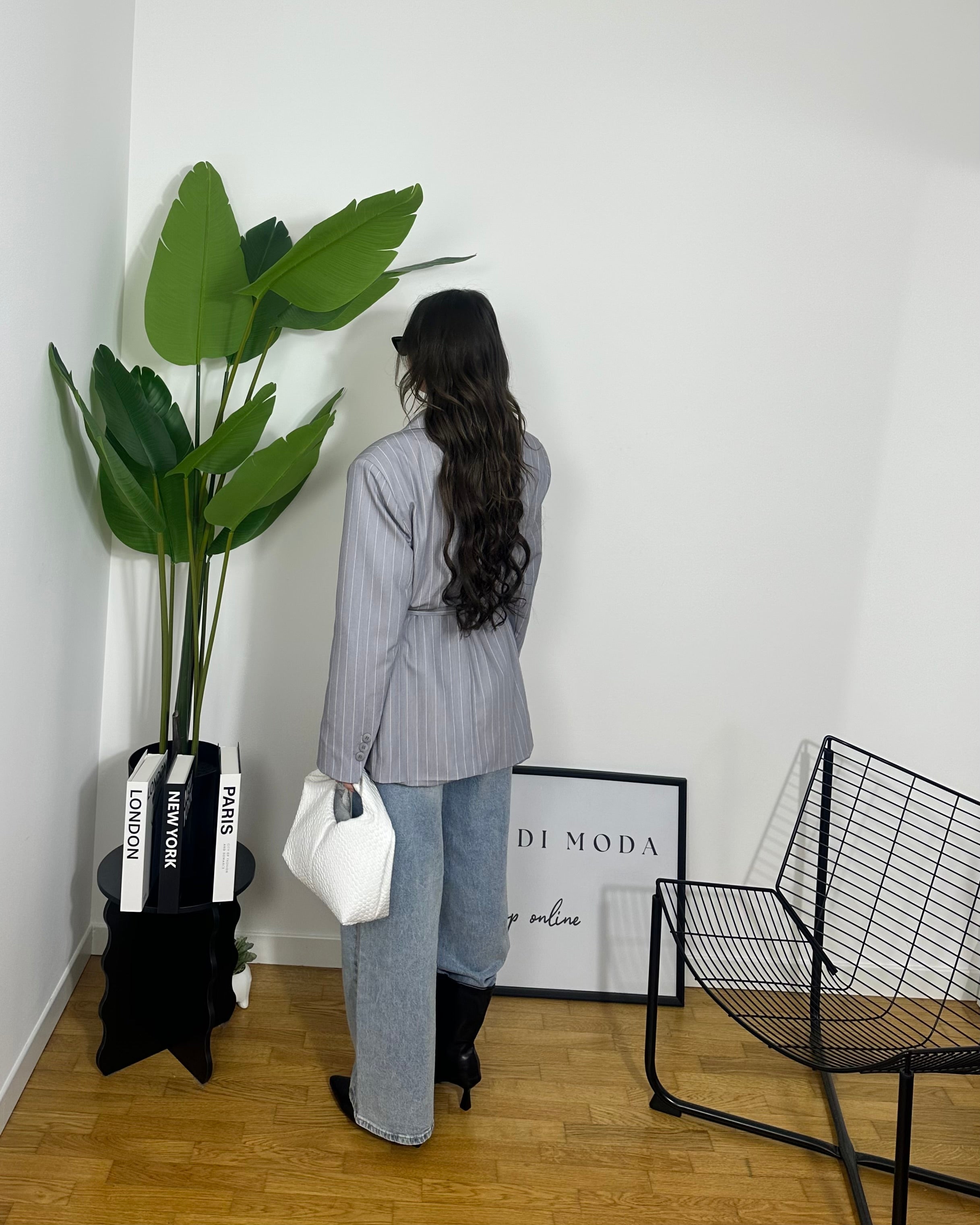 Blazer Over Grey By Lumina