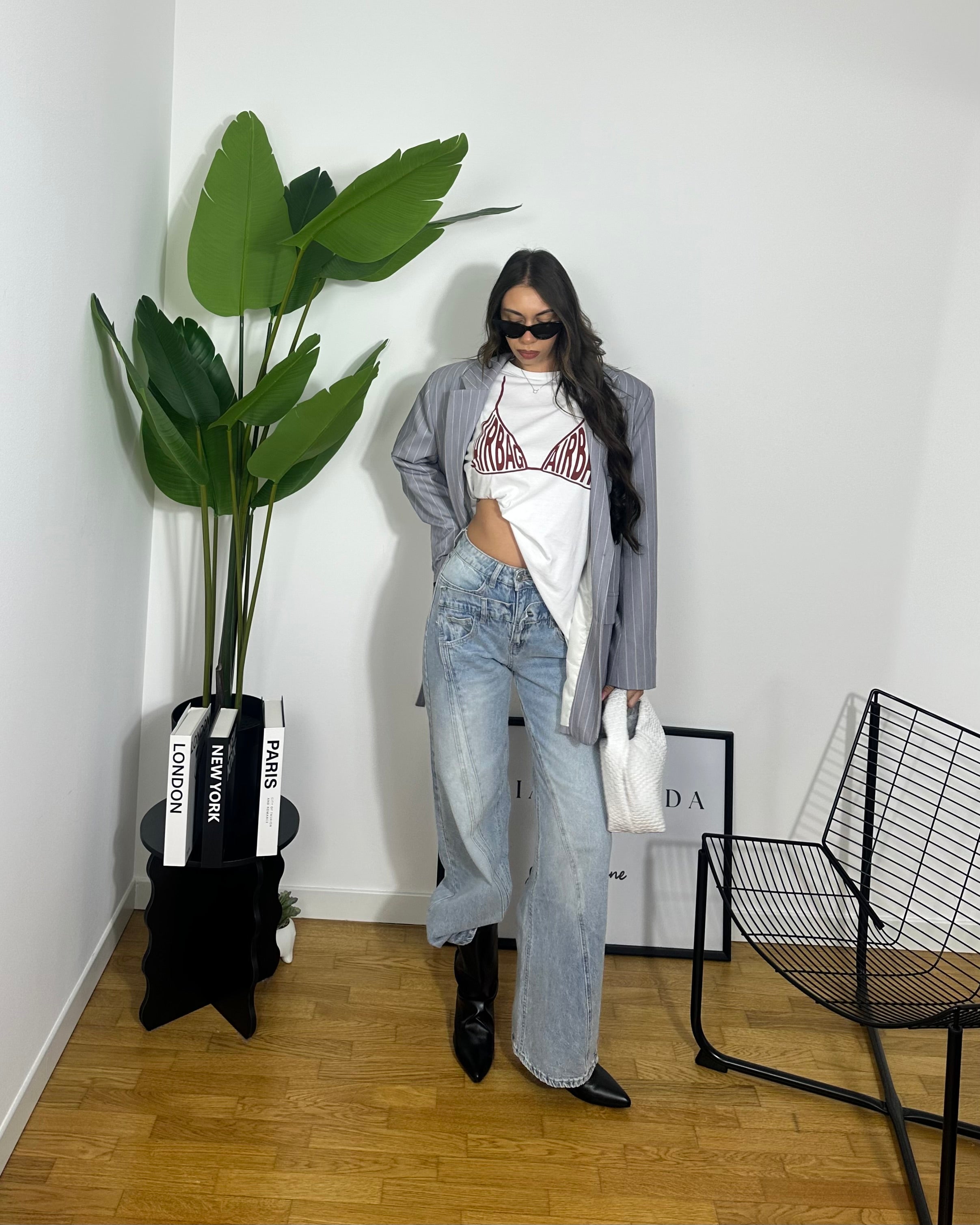 Blazer Over Grey By Lumina