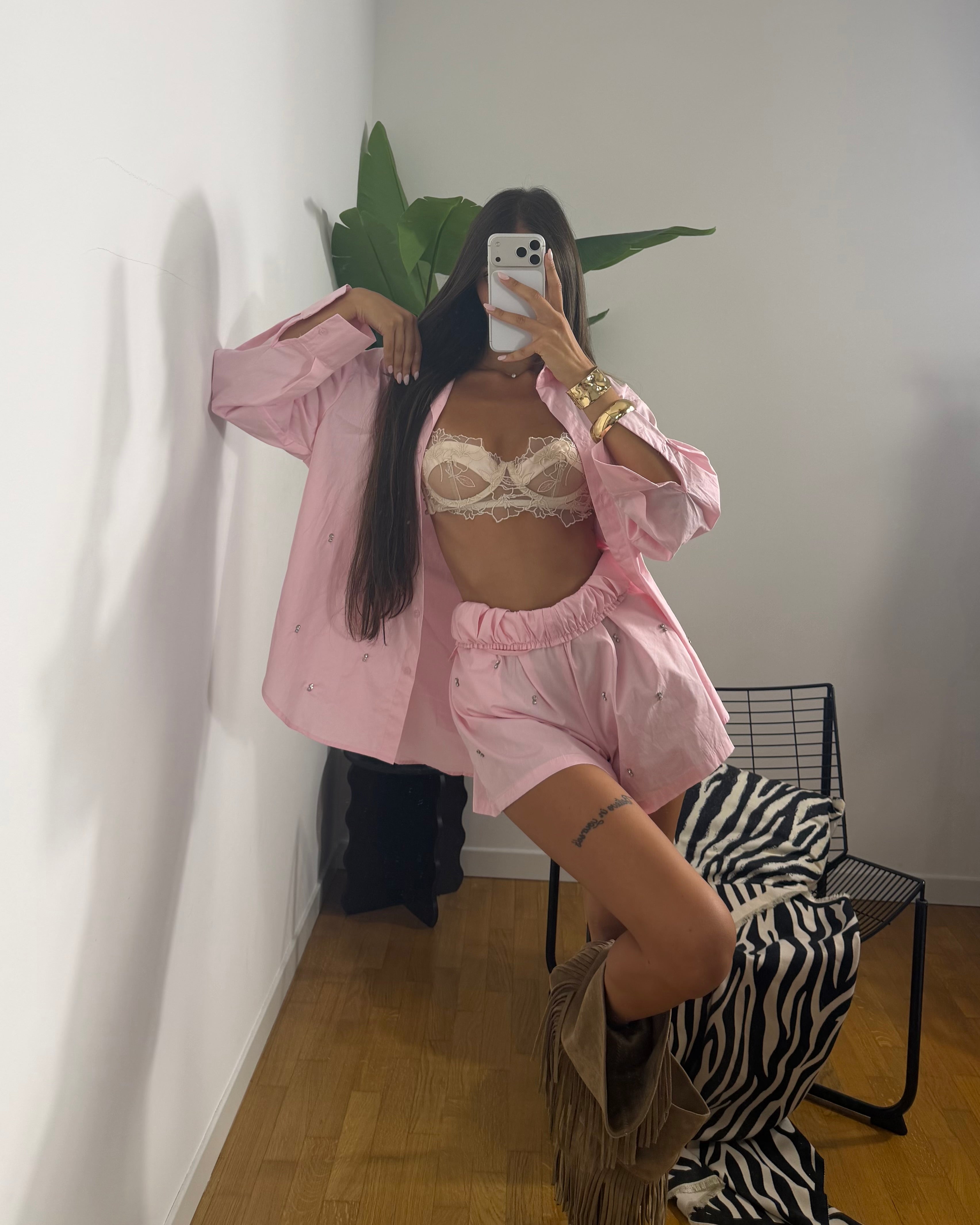 Co/ord Set Strass Pink