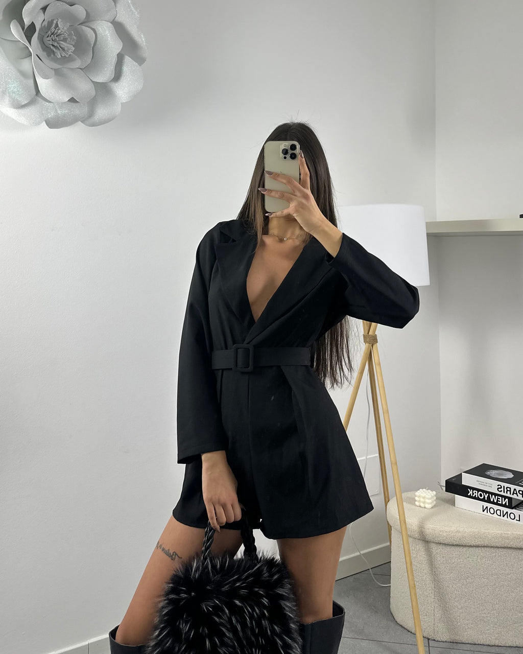 Jumpsuit Lonie Black/ Beige/ Grey