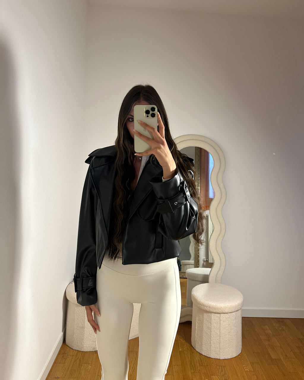Giacca Trench Ecopelle Crop