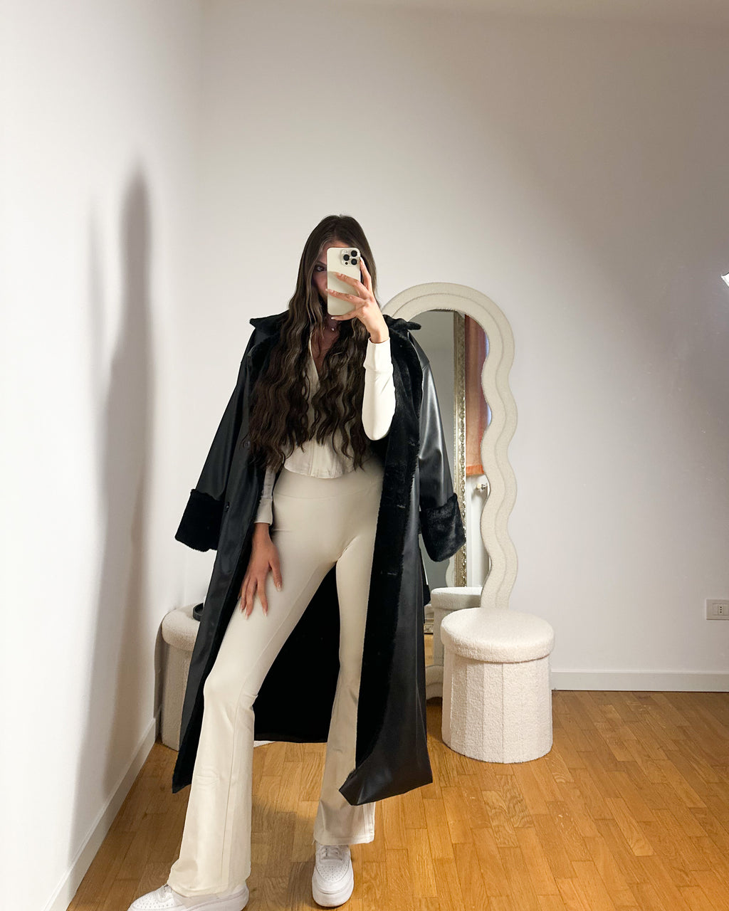 Trench Black Ecopelliccia
