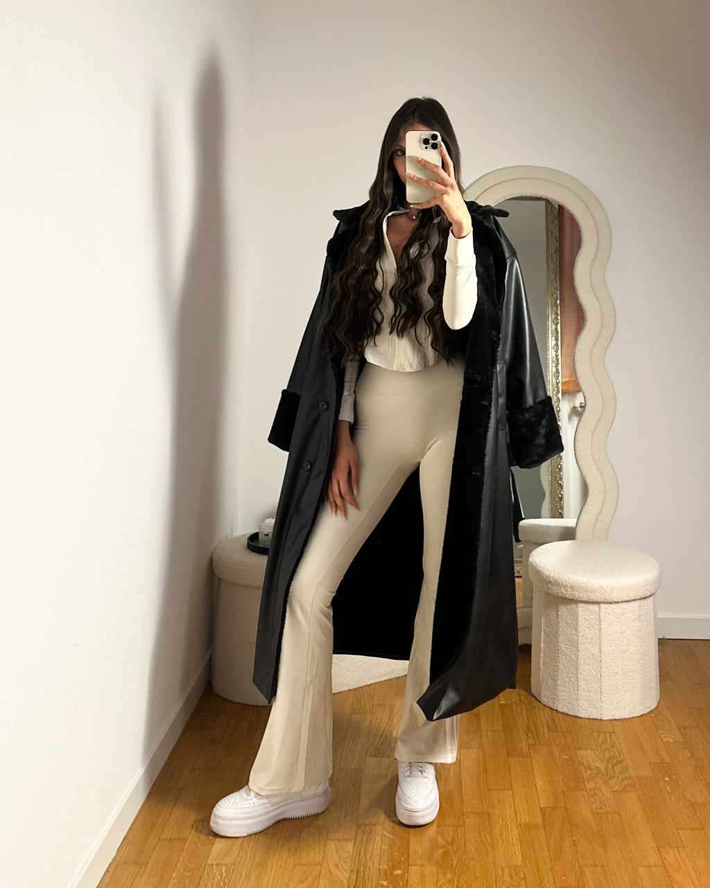 Trench Black Ecopelliccia