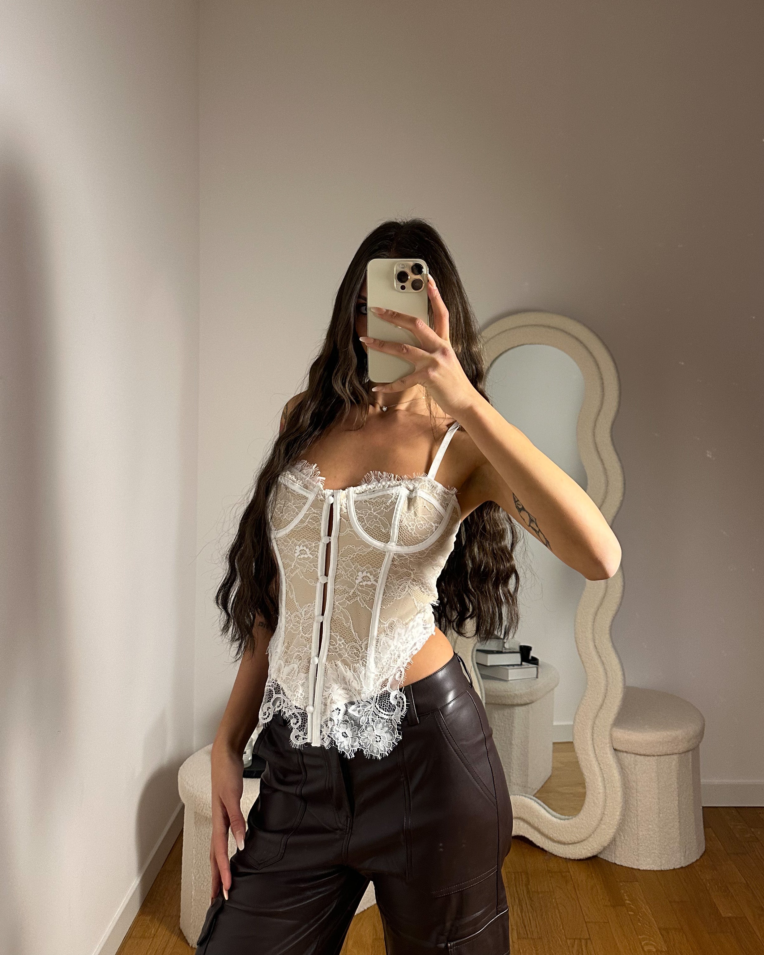Top Corpetto Leyla White